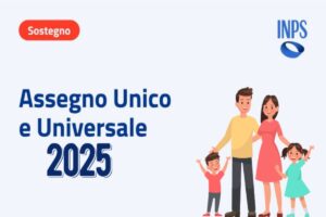 grafica assegno unico 2025 e famiglia