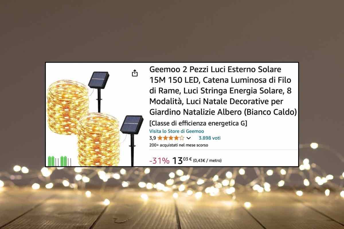 Luci natalizie Geemoo Amazon 